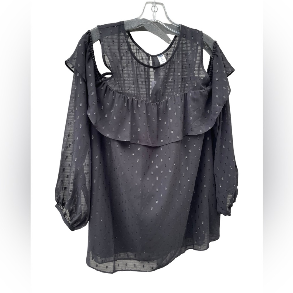 Old Navy Black Shirt with Small rectangle Accents‎